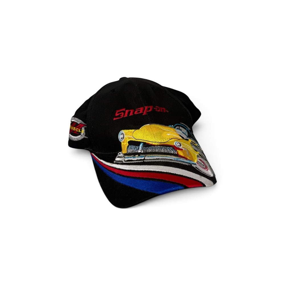 Snap-on Vintage Black Embroidered Hot Rod Car Hat